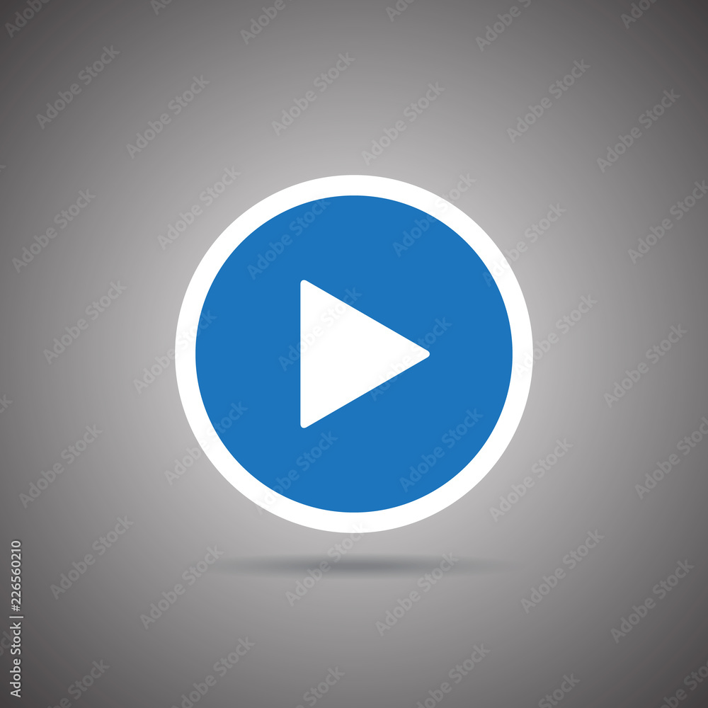 Red button video player. Social media. Flat Social Media Background Sign Download. Vector Logo Red button video player. Social media. Flat Social Media Background Sign Download. Vector Logo