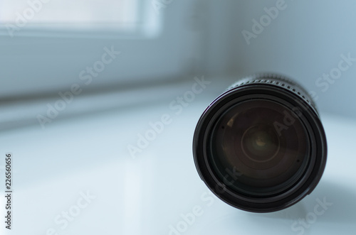 camera lens seen from the right