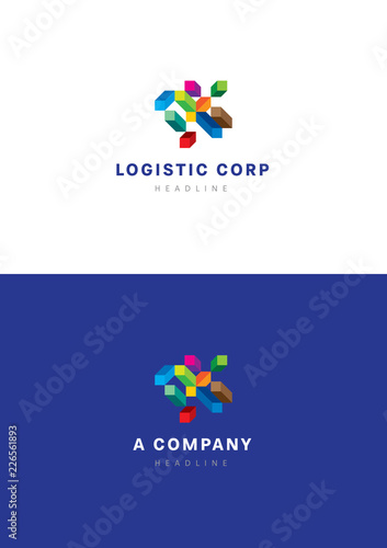 Logistic corporation logo template.