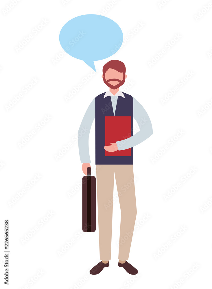businessman standing character speech bubble businessman standing character speech bubble