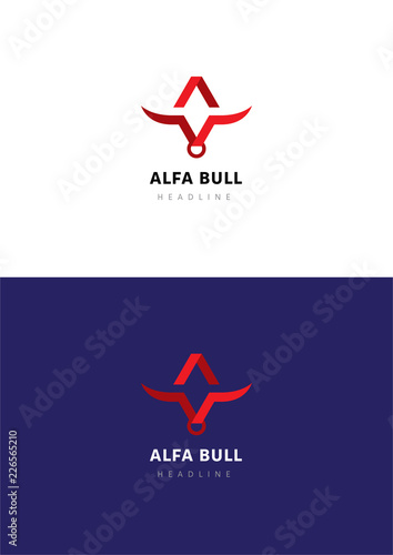Alfa bull logo template.