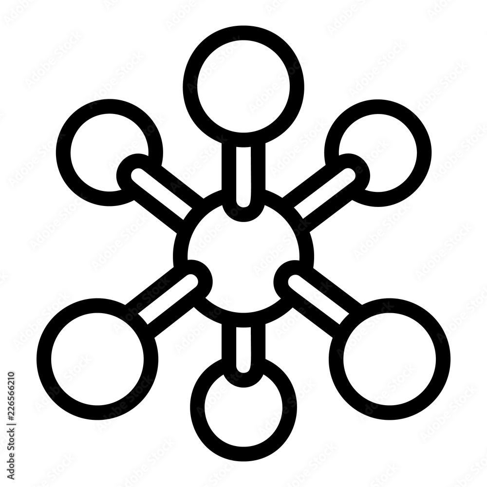 Molecule icon. Outline molecule vector icon for web design isolated on white background Molecule icon. Outline molecule vector icon for web design isolated on white background