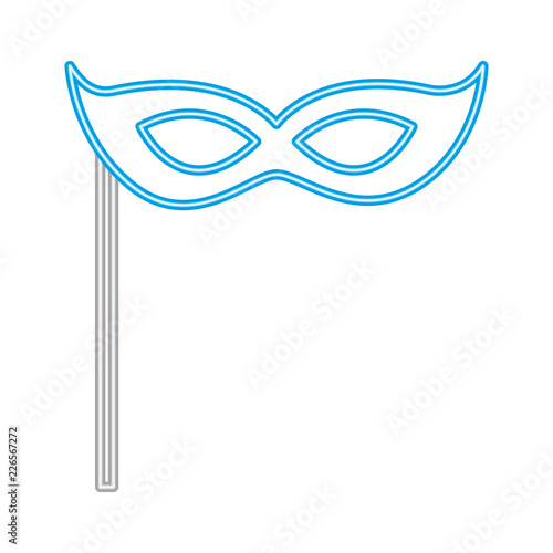 party carnival mask neon on sitck