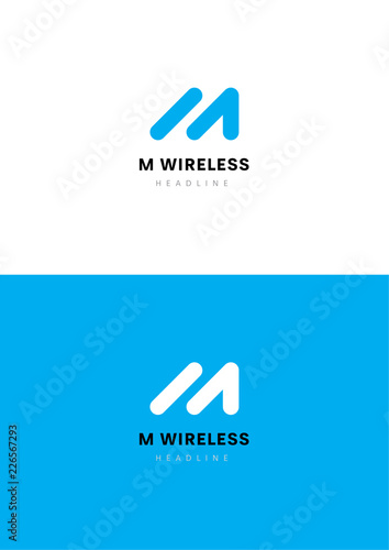 M Wireless logo template.
