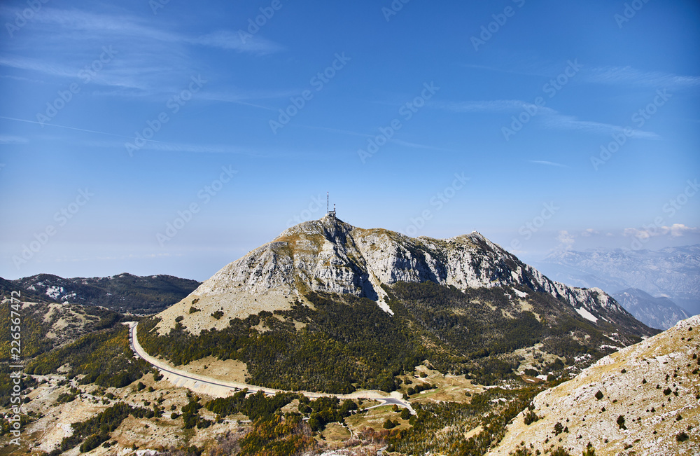 View of the nature of Montenegro from Lovcen mountain. Lovcen national Park. Summer
