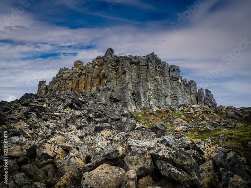 Basalt column structures in Iceland