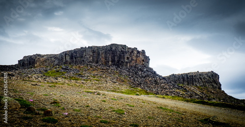 Basalt column structures in Iceland photo