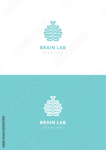 Brain lab logo template.