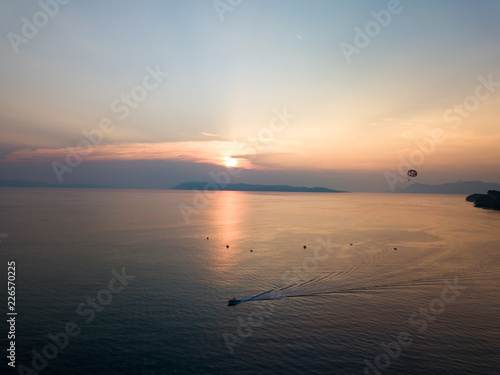 Aerial Parasailing Sunset, Tucepi, Croatia - Studio Fenkoli photography by Tiina Söderholm