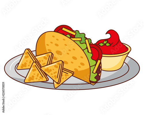 taco nachos and tomato sauce mexican food traditional