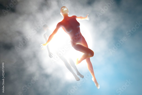 3D rendered illustration of a soul leaving the body upon death.  © Spectral-Design