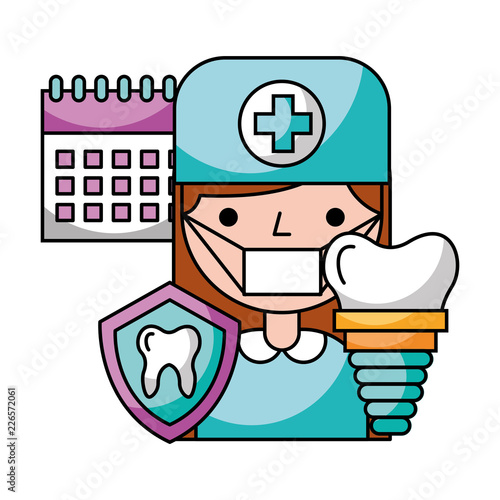 dentist woman tooth implant calendar hygiene dental