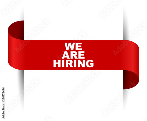 red vector banner we are hiring