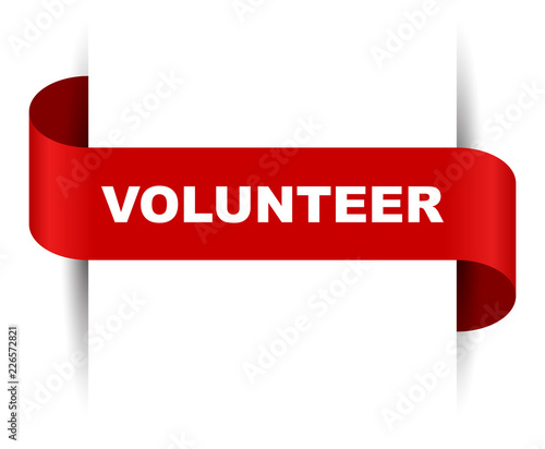 red vector banner volunteer