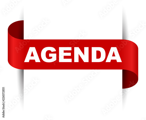 red vector banner agenda