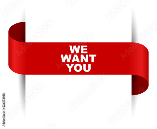 red vector banner we want you