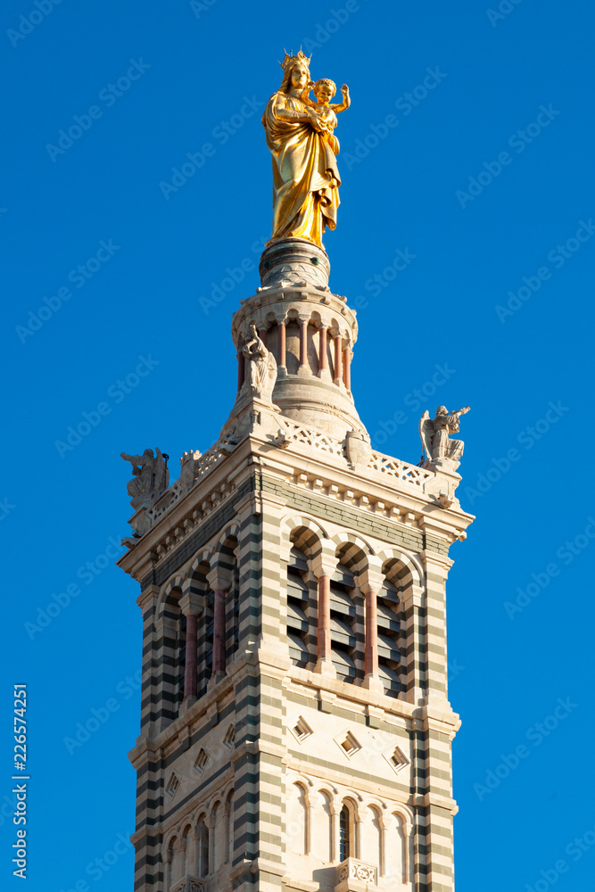 Notre Dame De La Garde cathedral church in Marseille - France