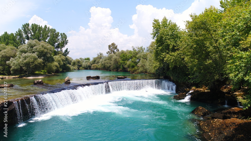 Aerial photo of Manavgat Waterfall in Antalya Turkey Aerial photo of Manavgat Waterfall in Antalya Turkey