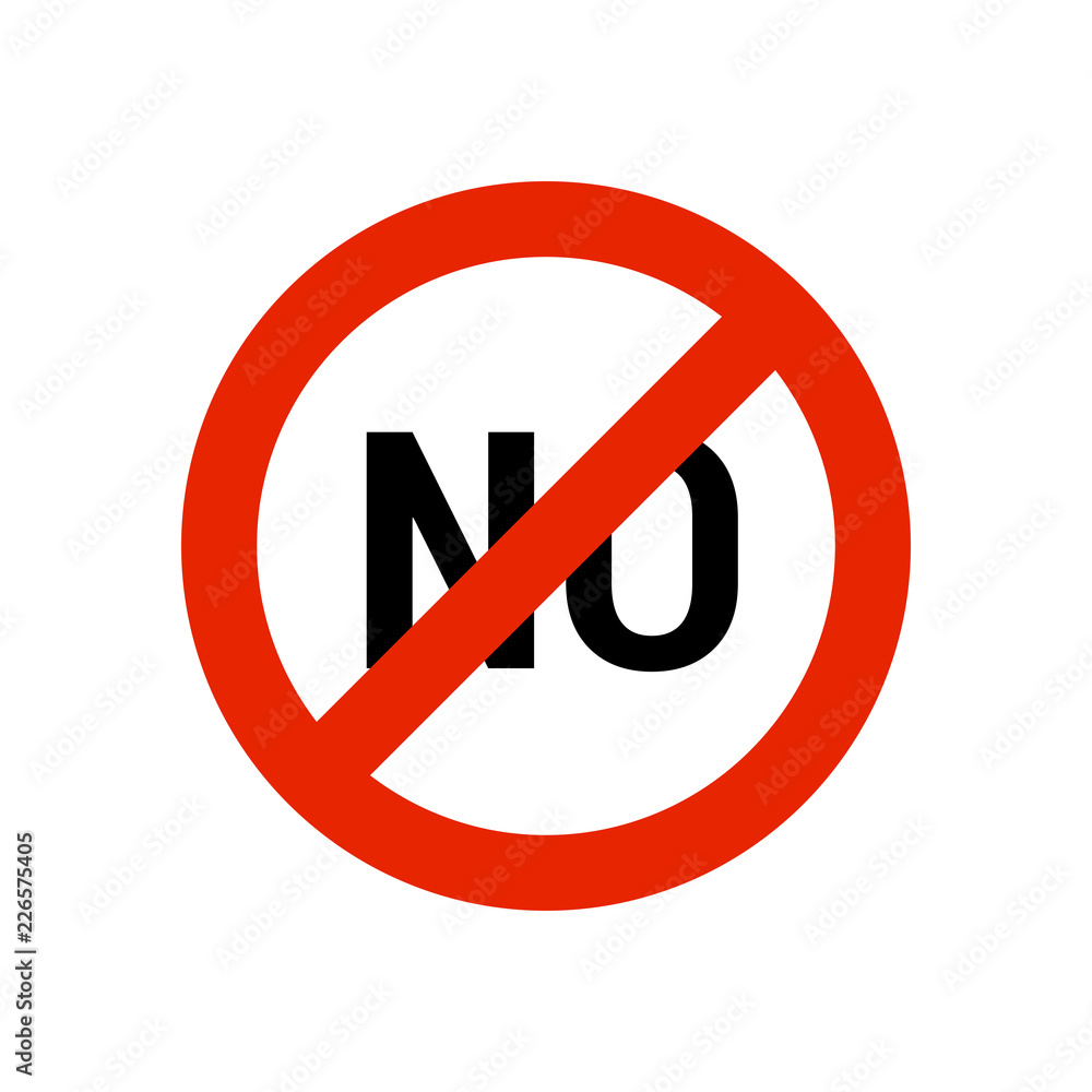 NO sign vector icon, stop saying no symbol. Modern, simple flat vector illustration for web site or mobile app NO sign vector icon, stop saying no symbol. Modern, simple flat vector illustration for web site or mobile app