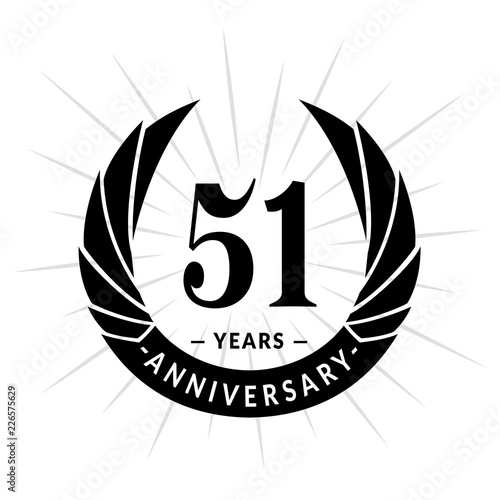 51 years anniversary. Elegant anniversary design. 51 years logo. 
