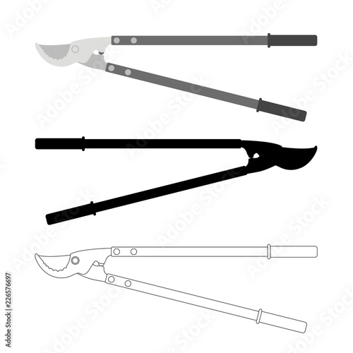 Wallpaper Mural garden scissors  vector illustration flat style black silhouette Torontodigital.ca