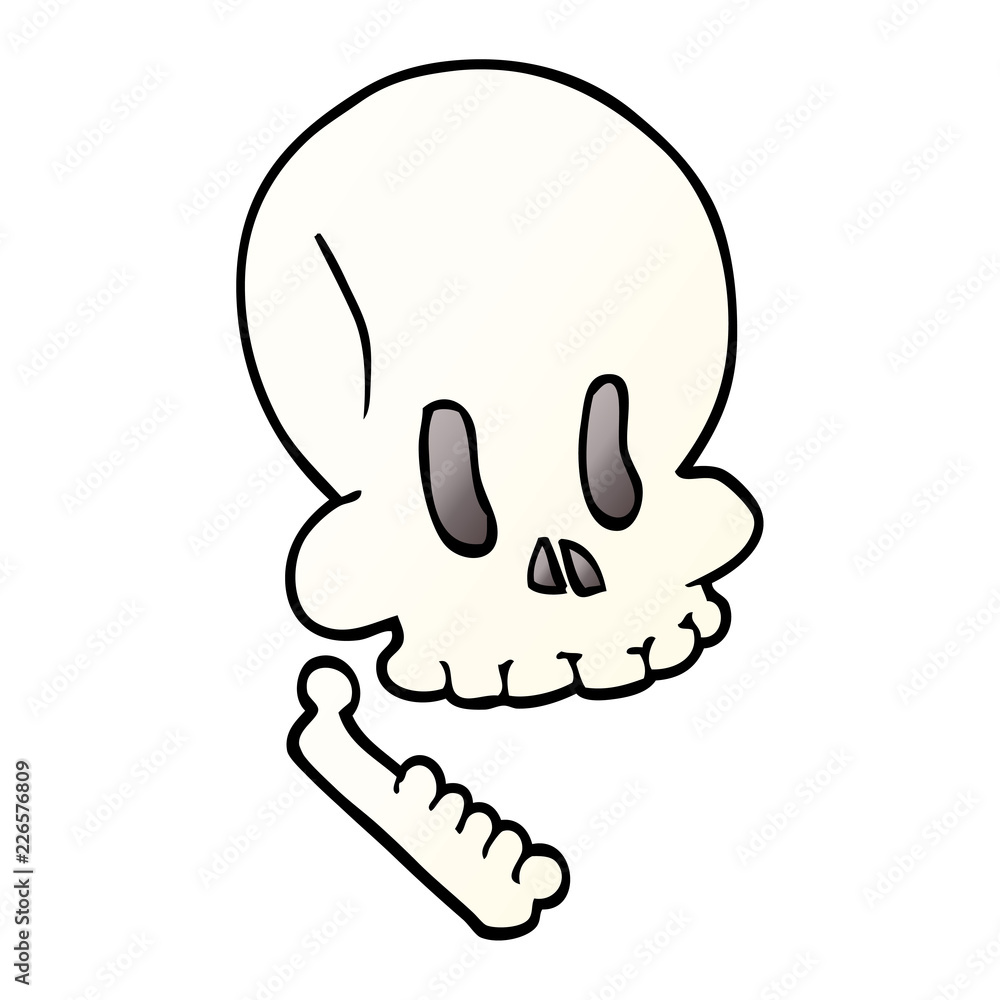 Obraz premium cartoon doodle halloween skull