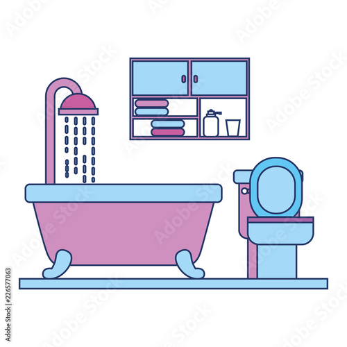bathtub shower toilet and cabinet bathroom