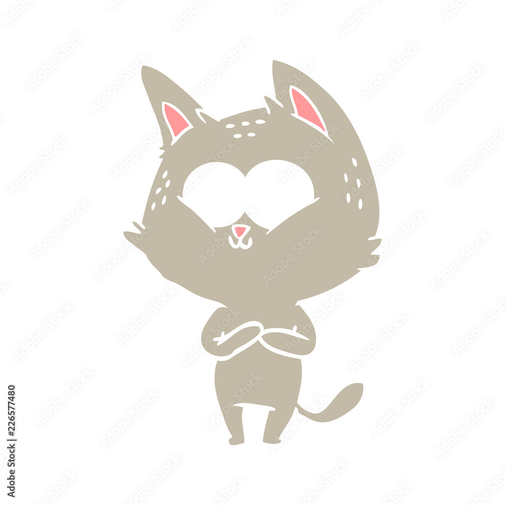 flat color style cartoon cat