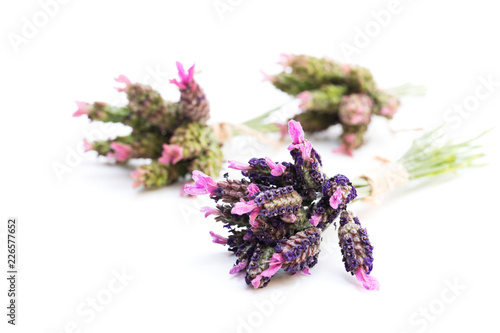 Fototapeta Naklejka Na Ścianę i Meble -  Small  bunches of french lavender isolated on white