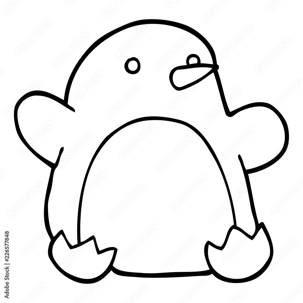 line drawing cartoon christmas penguin line drawing cartoon christmas penguin