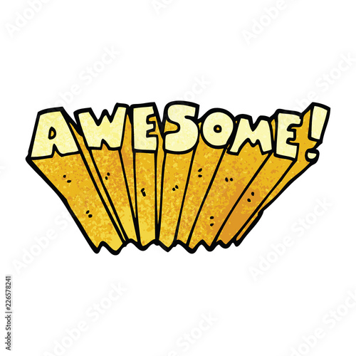cartoon doodle awesome word