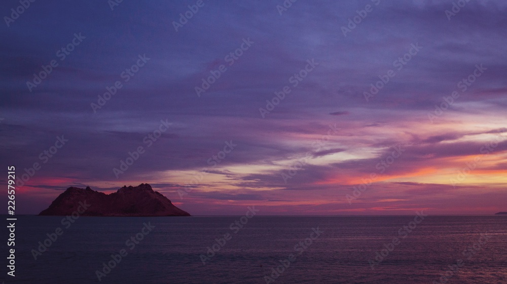 Island violet sunset