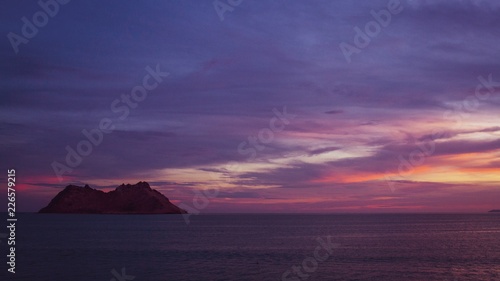 Island violet sunset