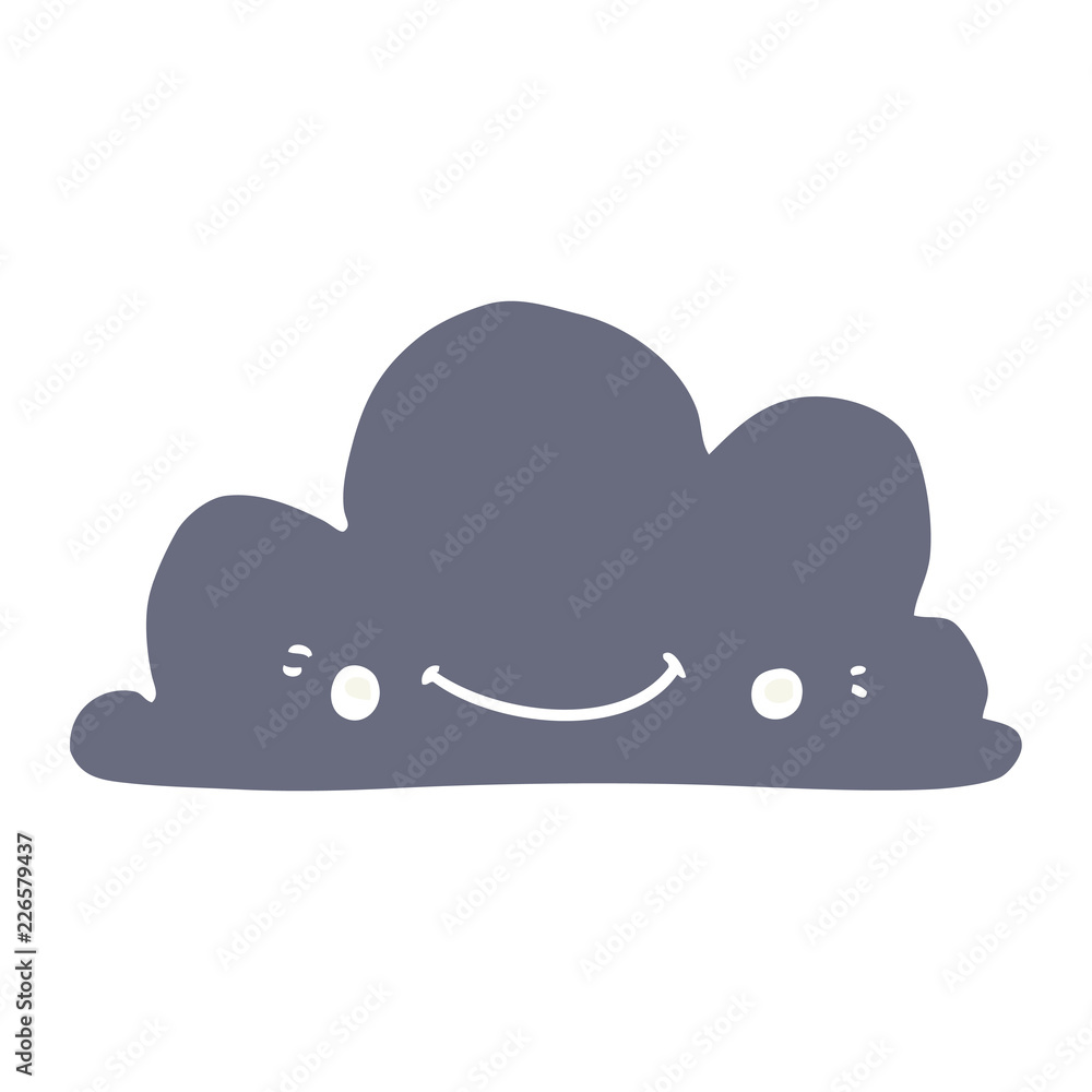 cute flat color style cartoon cloud cute flat color style cartoon cloud