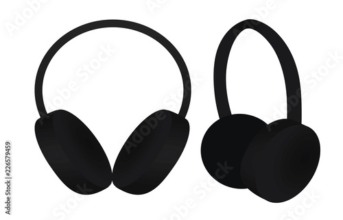 Black muffs. vector illustration