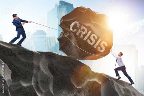 Business concept of crisis and recession