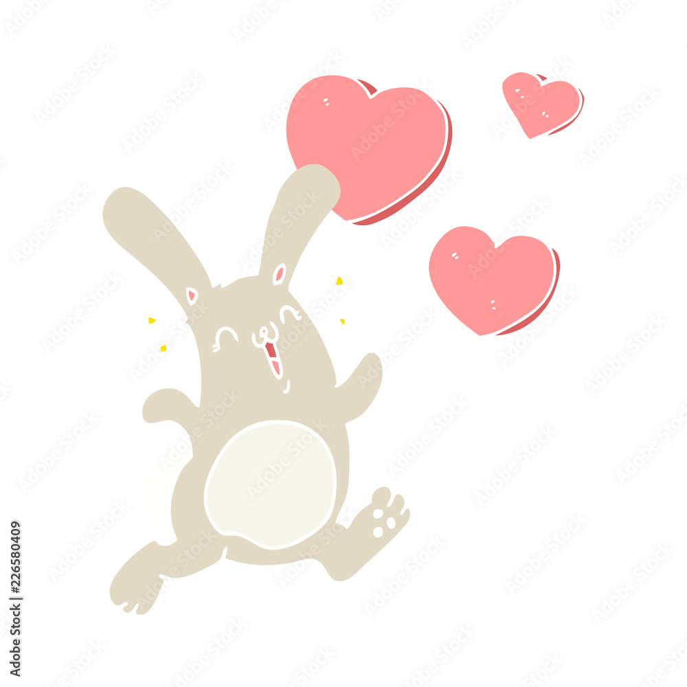 flat color style cartoon rabbit in love flat color style cartoon rabbit in love