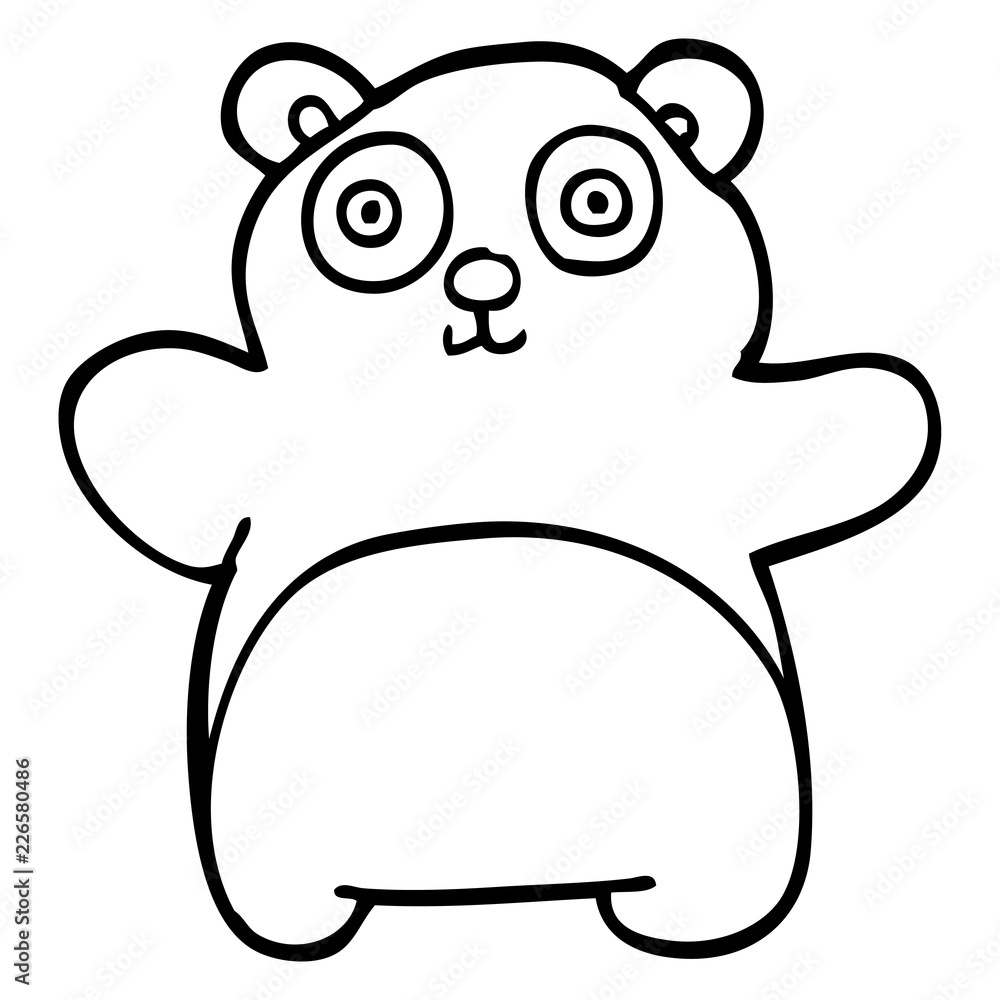 Fototapeta premium line drawing cartoon teddy bear