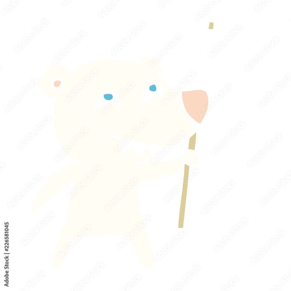 flat color style cartoon polar bear showing teeth flat color style cartoon polar bear showing teeth