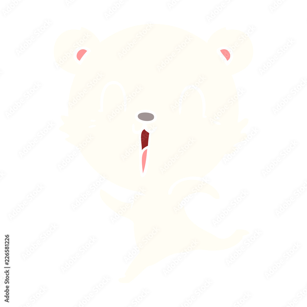 happy flat color style cartoon polar bear happy flat color style cartoon polar bear