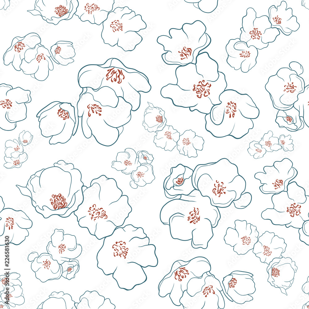 Blue & Red Flowers pattern Blue & Red Flowers pattern