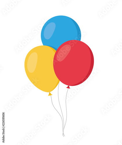 Balloons in cartoon flat style isolated set on white background - stock vector.
