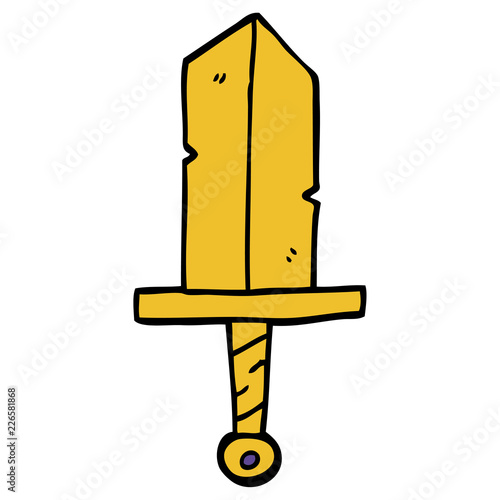 cartoon doodle golden dagger