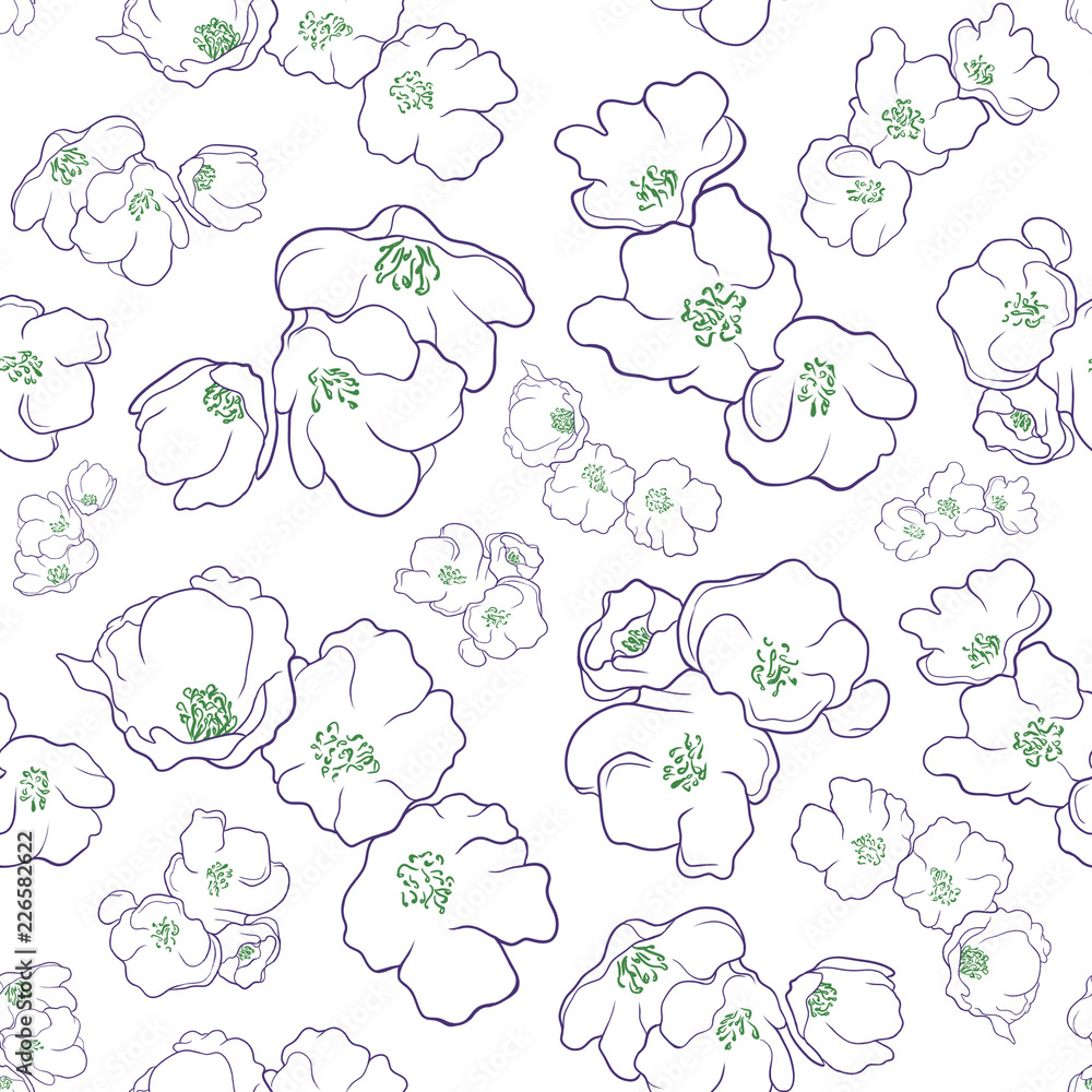 Purple & Green Flowers pattern Purple & Green Flowers pattern