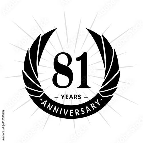 81 years anniversary. Elegant anniversary design. 81 years logo. 