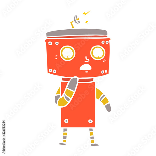 uncertain flat color style cartoon robot