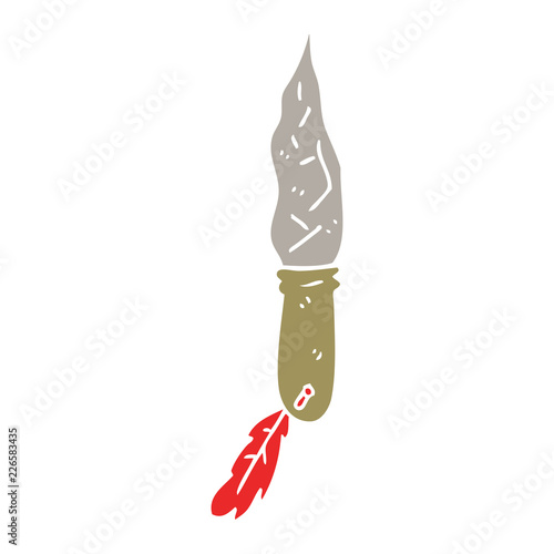 cartoon doodle of a primitive stone dagger