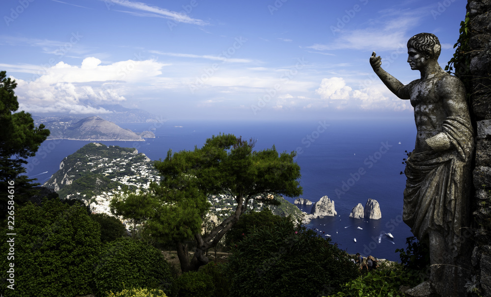 Capri coast view from the top of Capri