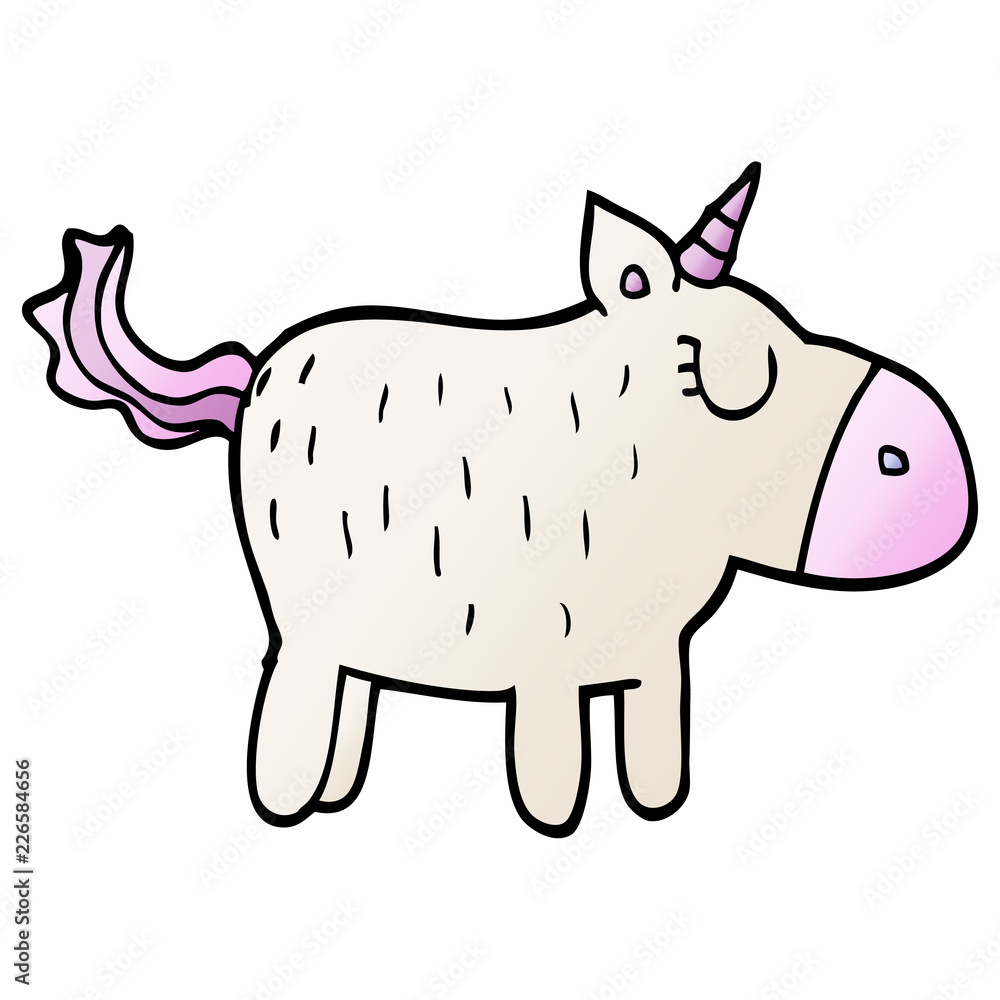Fototapeta premium cartoon doodle cute unicorn