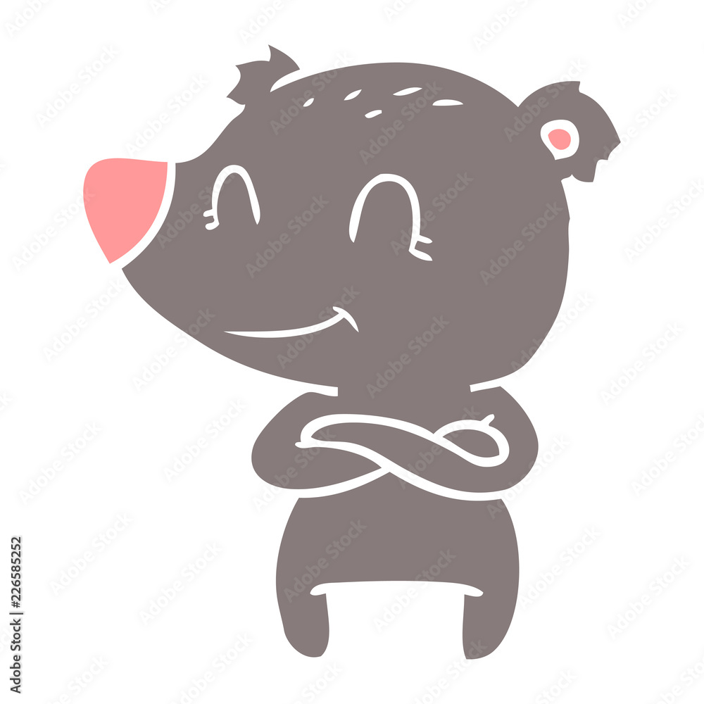 friendly bear flat color style cartoon friendly bear flat color style cartoon